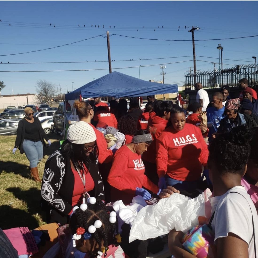 Volunteers serving together